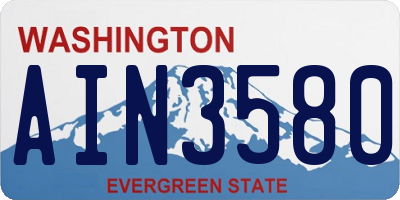 WA license plate AIN3580