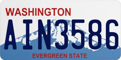 WA license plate AIN3586