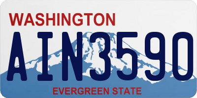 WA license plate AIN3590