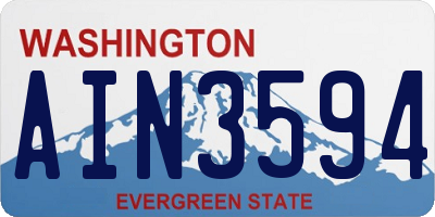 WA license plate AIN3594