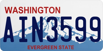 WA license plate AIN3599