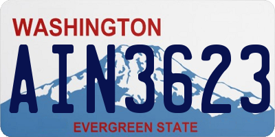 WA license plate AIN3623