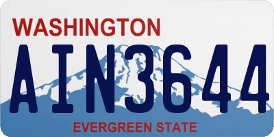 WA license plate AIN3644