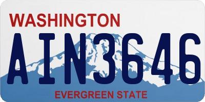 WA license plate AIN3646