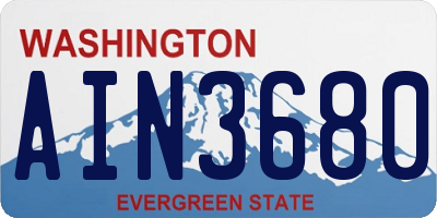 WA license plate AIN3680