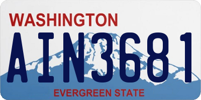 WA license plate AIN3681