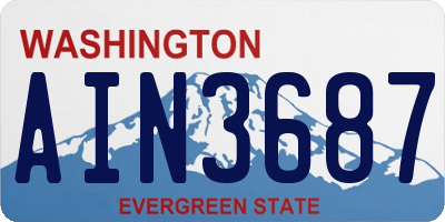 WA license plate AIN3687