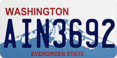 WA license plate AIN3692