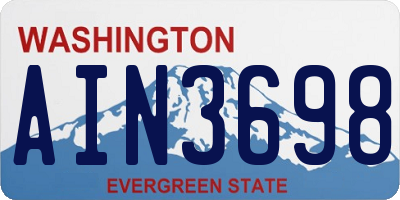 WA license plate AIN3698
