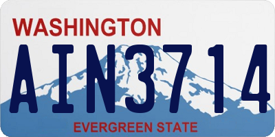 WA license plate AIN3714