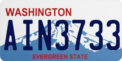 WA license plate AIN3733