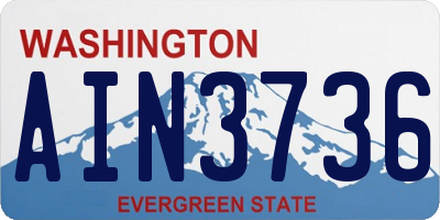 WA license plate AIN3736