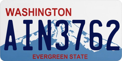 WA license plate AIN3762
