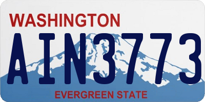 WA license plate AIN3773