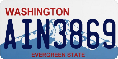 WA license plate AIN3869