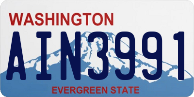 WA license plate AIN3991