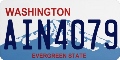 WA license plate AIN4079