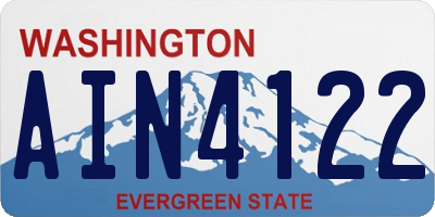 WA license plate AIN4122