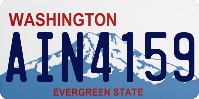 WA license plate AIN4159