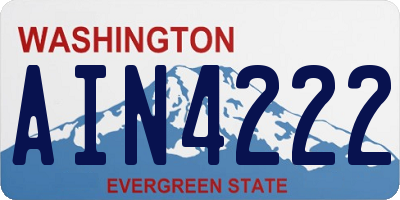 WA license plate AIN4222