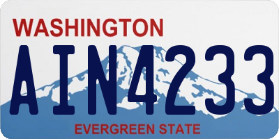 WA license plate AIN4233