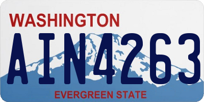 WA license plate AIN4263