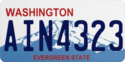 WA license plate AIN4323