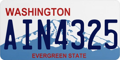 WA license plate AIN4325