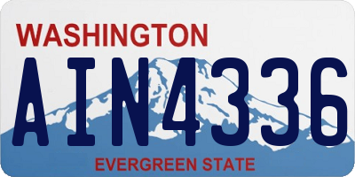 WA license plate AIN4336