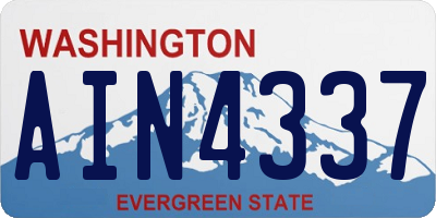 WA license plate AIN4337