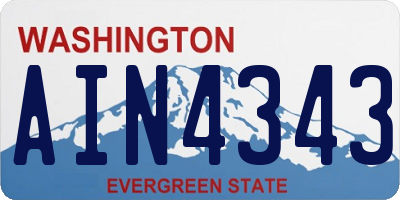 WA license plate AIN4343
