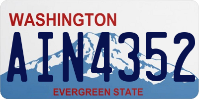 WA license plate AIN4352