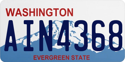 WA license plate AIN4368