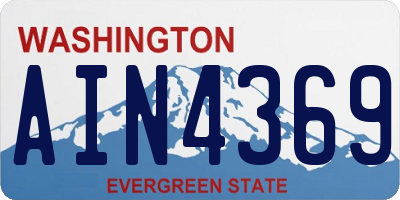 WA license plate AIN4369