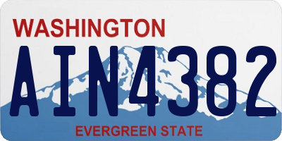 WA license plate AIN4382