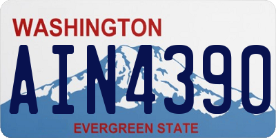 WA license plate AIN4390