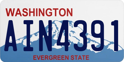 WA license plate AIN4391