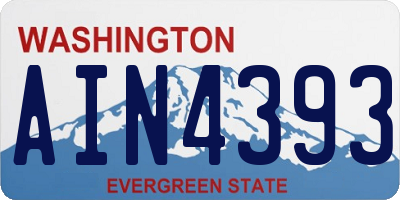 WA license plate AIN4393