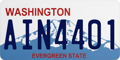 WA license plate AIN4401