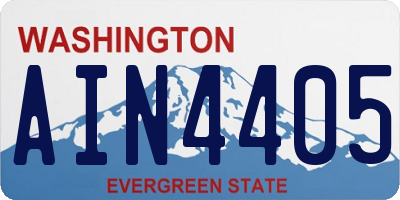 WA license plate AIN4405