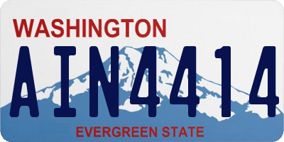 WA license plate AIN4414