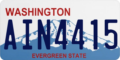 WA license plate AIN4415