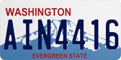 WA license plate AIN4416