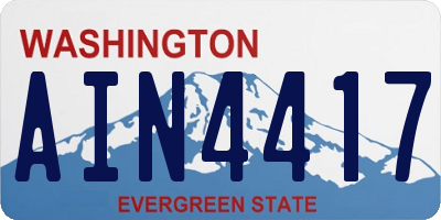 WA license plate AIN4417
