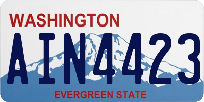 WA license plate AIN4423