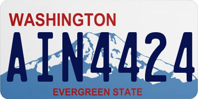 WA license plate AIN4424