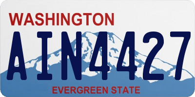 WA license plate AIN4427