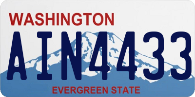 WA license plate AIN4433