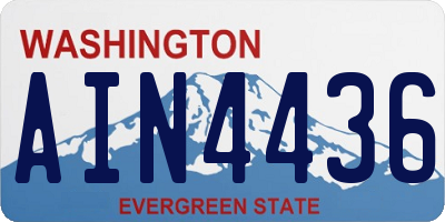 WA license plate AIN4436