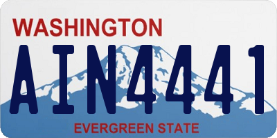 WA license plate AIN4441